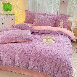 ZHENXISHUSHIMOXI Washed Microfiber Duvet Cover Winter Warm Soft Comforter Bedding with Zipper Closure Corner Ties Home Textile 240113