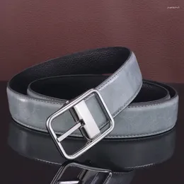 Belts Japanese Belt Male Korean Version Trend Casual Pin Buckle Light Grey Leather Youth Trouser Fashion Young Student