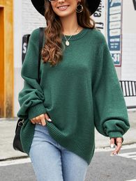 Women's Sweaters Winter Solid Sweater Women O Neck Korean Pullover Green Oversize Knitted Top Warm Soft Girl Baggy For Womens Jumpers