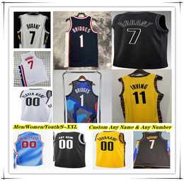 Printed Basketball Jerseys Brooklyn Mikal Bridges Cam Thomas Cameron Johnson Lonnie Walker IV Spencer Dinwiddie Nic Claxton Ben Simmons Dorian Finney-Smith NETS