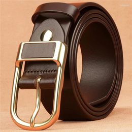 Belts 2024 Belt For Men Business Casual Vintage Genuine Leather Designer Jeans Fashion Pin Buckle Strap