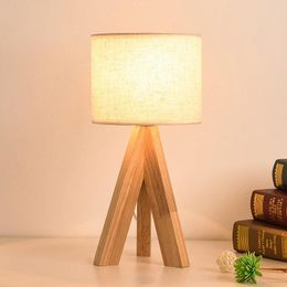 Table Lamps E27 Led Lamp Wooden Bed Classic Bedside Home Deco For Living Room Bedroom Dormitorio Decoration