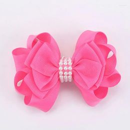 Hair Accessories Sweet Ribbon Bowknot Hairpins Boutique Pearl Bow Clips For Litter Girls Handmade Hairgrips Headwear Kids