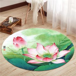 Carpets Chinese Style Floor Mats Round Rugs Living Room Bedroom Yoga Mat Retro Non-slip Washable Home Decoration