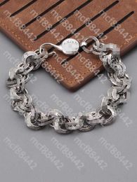 Jewellery Bracelet Thai Silver Retro Court Letters Double Ring Fashion Male Personality Hip Hop Art Hand Female K3y1