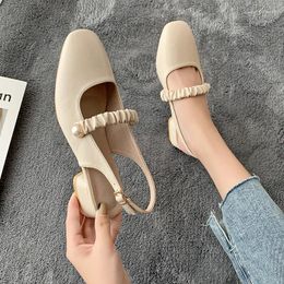 Sandals 2024 Summer Comfortable Women's Thick Heel Fairy Style Mid Non Slip Buckle Fashion Shoes