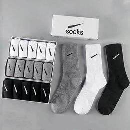 Herrensocken Damen Klassisch Schwarz, Weiß Grau Haken Einfarbige Socken 5 Paar/Box Fußball Basketball Freizeit Sportsocken