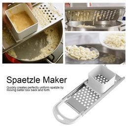 Stainless Steel Spaetzle Maker with Safety Pusher Dumpling Noodle Manual Pasta Machine Making Kitchen Gadgets Tool 240113
