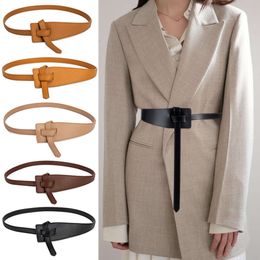 Factory Sale Ladies Coat Decorative Fashion Knotted Belt Designer PU Leather Fitted Dress Waist Belt Ladies