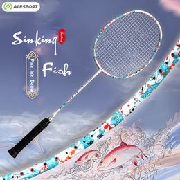 ALP CY-TFTY Women G6 5U 75G Super Light Max 22~30 Lbs 100% Original Full Carbon Fibre Badminton Racket With String Pink Professi 240113