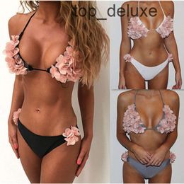 Summer Beach Bikini Set 3D Floral Design Swimwear For Female Halter neck Bathing Suit Beachwear Sexy Lady Swimsuit Bra Bikini''gg''TH82
