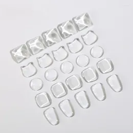 Nail Art Kits 20pcs Transparent Acrylic Plates Oval Water Droplets Glass Beads Flat Bottom Solid Display Tool Practise Specific Patches