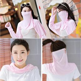 Bandanas Unisex UV Sun Protection Mask Breathable Silk Full Face Soft Thin Portable For Summer Outdoor Activities