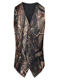 2021 Fashion Camo Vests For Wedding Prom Groom Attire Camouflage Slim Fit Mens Waistcoat Dresses Hunter Rustic man Father And 5904109