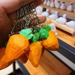 Keychains Wood Carved Carrot Phone Pendant Accessories Package Decoration Keychain