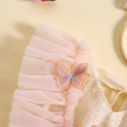 Clothing Sets Born Baby Girl Romper Dress Floral Sleeve Mesh Bodysuit Butterfly Tulle Headband Set Infant Clothes