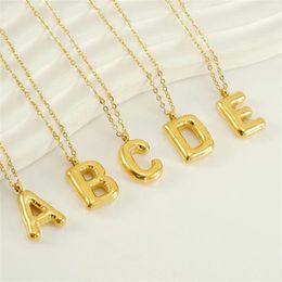 Pendant Necklaces Fashion A-Z Alphabet Letter Necklace For Women Stainless Steel Jewelry Collar Simple Initial Christmas Gift