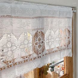 Curtain Boho Kitchen Curtains Short Shabby Chic Lace Handmade Cotton Crochet Country Cottage Valance For Bedroom Cafe Home Decor