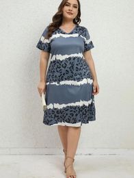 Ethnic Clothing Summer Elegant African V-neck Short Sleeve Polyester Knee-length Dress Dashiki Dresses Print For Women