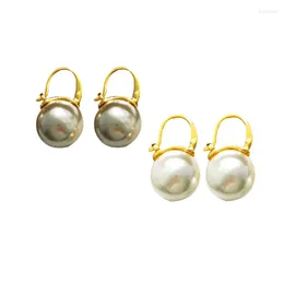 Dangle Earrings Vintage Retro Stylish Pearl Earring For Women High Quality Real Gold Plated Ins Simple Korea Fashion Lady