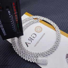 Kubanische Halskette mit Diamanttest, 8–14 mm breit, GRA, Moissanit-Diamant, 18 Karat Gold, Sterlingsilber, kubanische Gliederkette für Herren, Hip-Hop-Halskette, Doovr