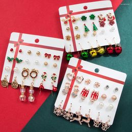 Dangle Earrings Fashion Christmas Snowflake Earring Set For Women Bells Reindeer Love Drop 2024 Jewellery Gifts