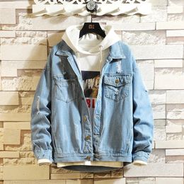 Couple Denim Jacket Korean Fashion Personality Loose Ins Denim Jacket Spring and Autumn Men's Fashion Plus Size Clothes S-5XL 240113