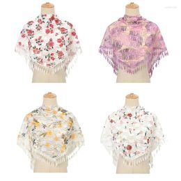 Scarves Woman Floral Print Shawl For Travel Pography Sunproof Scarf
