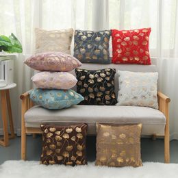 Pillow 42x42cm Traditional Bronzing Print Pillowcase Linen Square Chair Cover For Sofa And Home Decor Throw Pillows