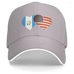 Ball Caps Guatemala Flag And American Unisex Baseball Cap Fits Men Women Adjustable Dad Hat Sandwich Bill