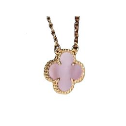 Van-Clef & Arpes Necklace Designer Women Top Quality Pendant Four-leaf Clover V Gold Thickened 18K Rose Gold Plated Fashion Four-leaf Clover Style