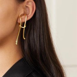 Backs Earrings Product Fashion Long Style Exaggerated Lines Cool Ear Hanging No Hole Clip For Women