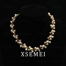 Classic Pearl Retro Short Style Collarbone Necklace Design Sense Temperament Fashion Clavicle Chain French Retro Temperament Ornaments Of The Woman