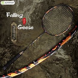 ALP LY-TFTY 100% Full Carbon Fiber Badminton 5U 78G Max 30 Lbs G5 Racket With String Dark Racquet Ultralight For Training 240113