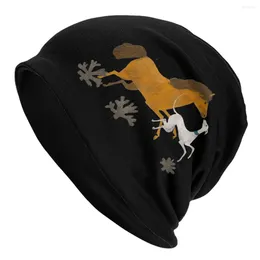 Berets Greyhound And Horse Pet Caps Dog Goth Adult Outdoor Skullies Beanies Hat Summer Warm Dual-use Bonnet Hats