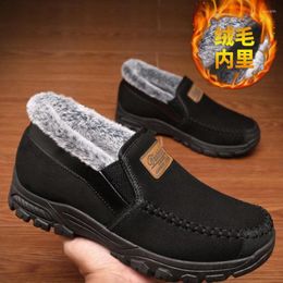 Boots 2024 Winter Men's Warm Cotton Shoes Fashion Plush Dad Non-slip Casual Zapatos Para Hombres Snow Baskets Hommes