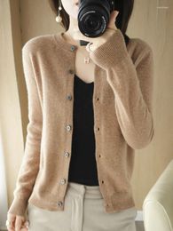 Women's Knits Cardigan For Girls Worsted Wool Long Sleeve O-Neck Sweater Arrivals Clothing Knitted Jumper Female Outerwears Fashion Trends