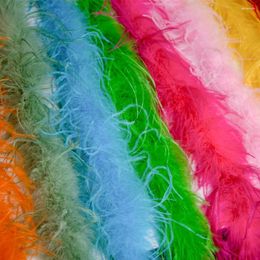 Scarves 2Meters Coloured Ostrich Feather Boa Trims Dress Trim Costume Fluffy Feathers For Decoration Crafts Wedding Plumas Decor