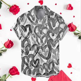 Men's Casual Shirts Valentine's Day Printed Holiday Unisex T Shirt Big And Tall For Men Mens Button Down Pyjama Type N