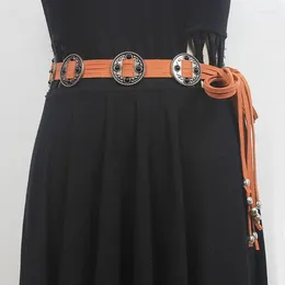Belts Women's Fashion National Faux Suede Leather Cummerbunds Female Dress Corsets Waistband Decoration Narrow Belt R2024