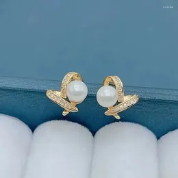 Stud Earrings CAOSHI Exquisite Lady Engagement With Brilliant Zirconia Simulated Pearl Ear Sweet Female Wedding Ceremony Jewelry