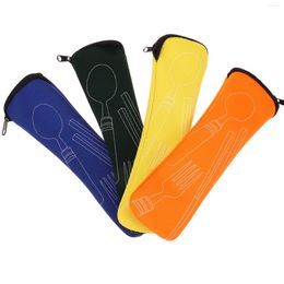 Kitchen Storage 4pcs Large-capacity Chopstick Bags Utensil Carrying Multi-function Cutlery Pouches