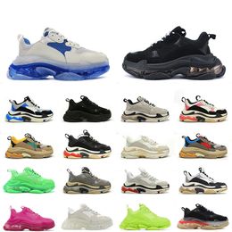 2024 Best Quality casual Designer Shoes Triple S Luxurys Triples Women Men platform sneakers black white grey red pink blue Royal Neon Green Big Size Tennis trainers