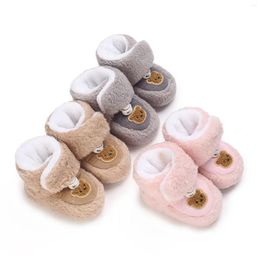 Boots Toddler Baby Girls Snow Winter Warm Bear Pattern Ankle Keep Walking Shoes Children Booties First Walkers