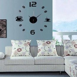 Wall Clocks Room Living Decor Watch Clock Sticker Gifts Large Black Number Office Art Decal Modern 2024 Fashion