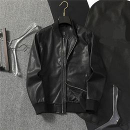 New Spring genuine leather jacket designer men's jacket men's youth baseball collar spring and autumn casual black motorcycle leather jacket