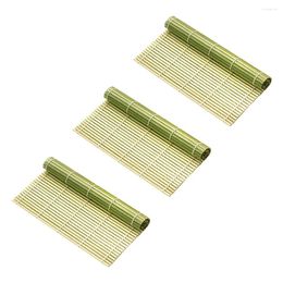 Dinnerware Sets 3pcs Household Sushi Rolling Mats Bamboo Rollers DIY Supplies