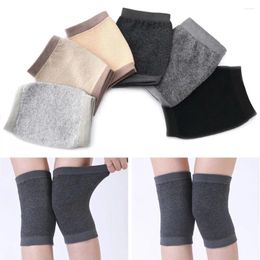 Knee Pads 1 Pair Kneecap Support Sleeve Cold-proof Cotton Knitted Plush Keep Warm Spring Running