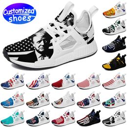 Customised shoes lovers running shoes cartoon the Old Glory Team logo diy shoes Retro casual shoes men women shoes outdoor sneaker white red big size eur 35-48