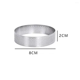 Baking Moulds 8 10 CM Stainless Steel Tart Mould Ring Tartlet Cake Mousse Moulds Cookies Pastry Circle Cutter Pie Perforated